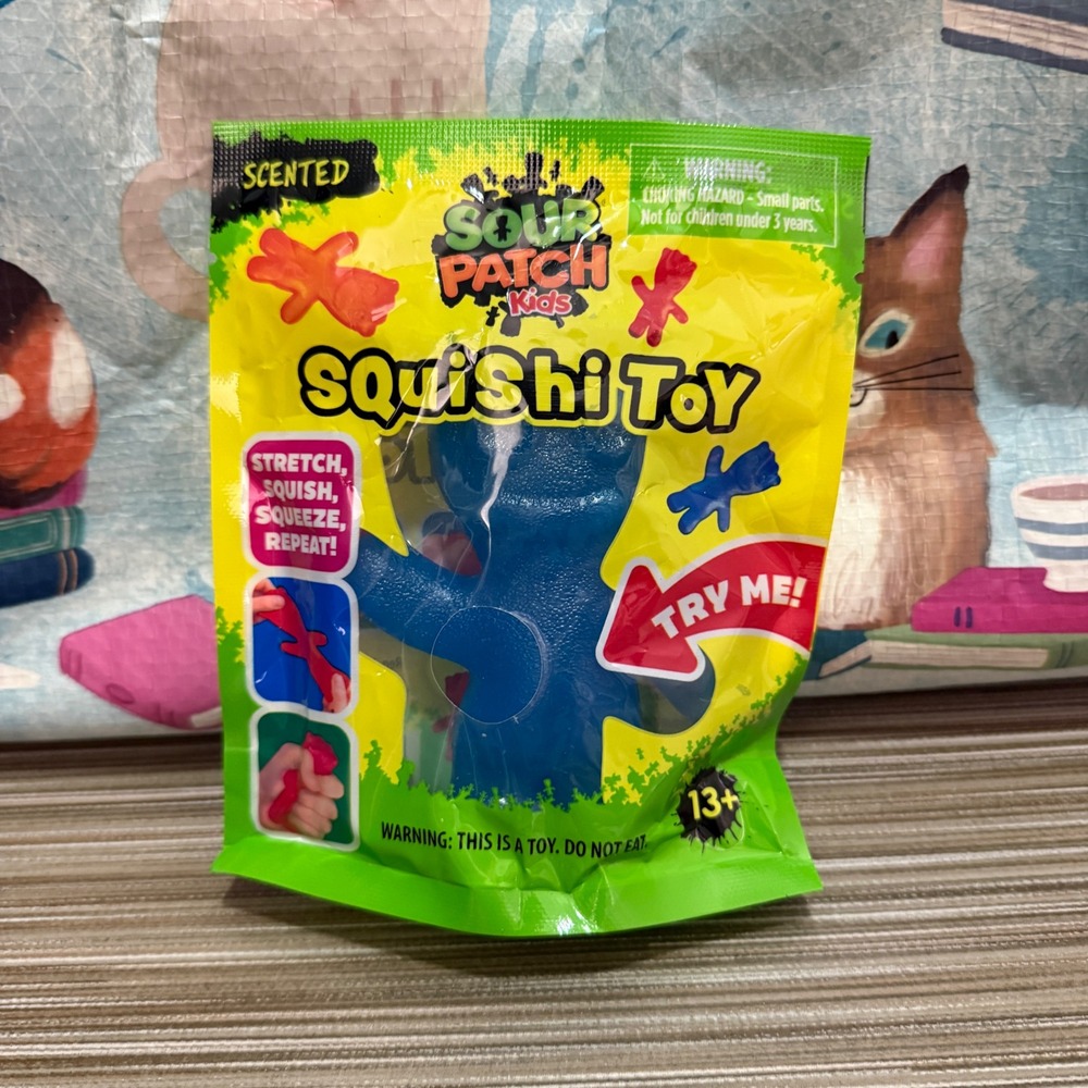 Sour Patch Kids Squishi Toy Blue Scented Stretch Squeeze Fidget Toy